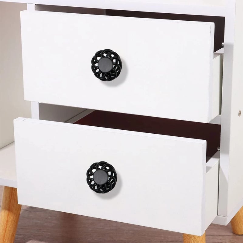 Lorigun Black Cabinet Knobs, Drawer Knobs for Dresser, Cupboard Door Knobs Round Alloy Knob with Screw, Single Hole Closet Door Knob Kitchen Cabinet Hardware 10 Pcs - Image 4